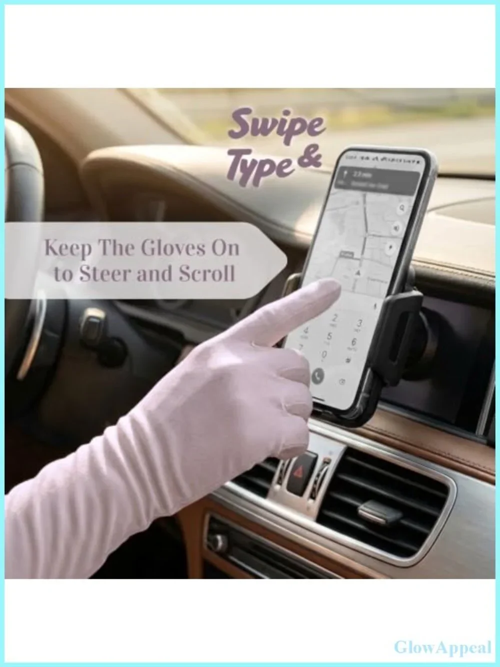 Women's UV Protection Driving Gloves, Full Finger Cotton with Touchscreen 21.6